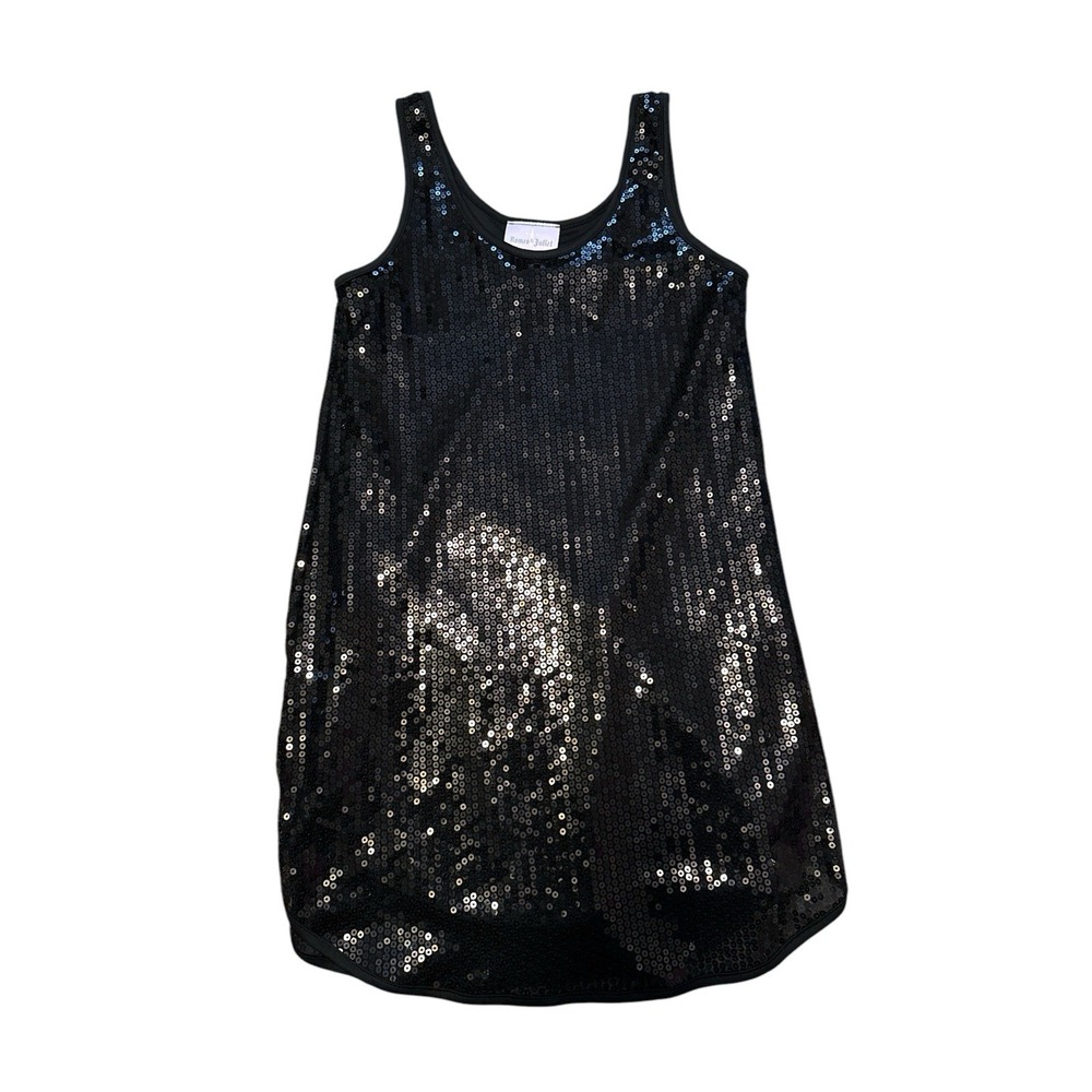 Romeo & Juliet Couture Black Sequined Tank Size SM Fairy Grunge Y2K Romantic